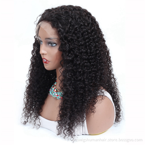 2021 New Arrival 150% Density Mongolian Kinky Curly Human Hair Wigs Pre Plucked Lace Frontal Transparent Lace Curly Hair Wig
